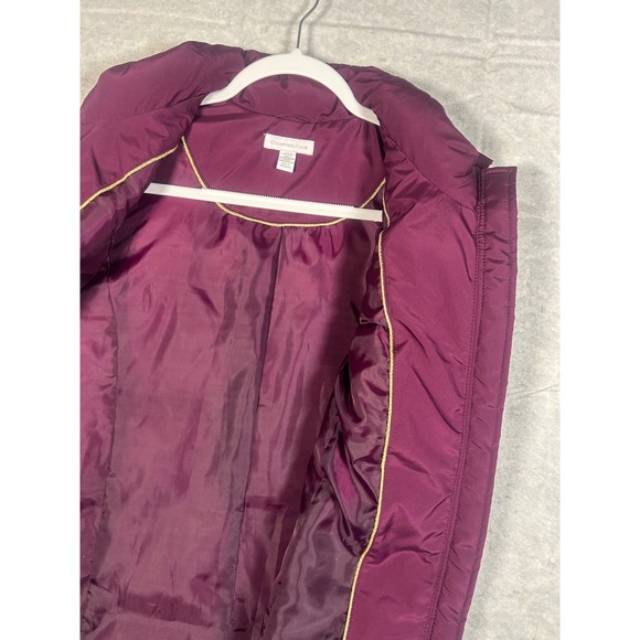 Charter Club Puffer Vest Women's Large Plum Purple Zip Front Collared Sleeveless - Picture 4 of 6